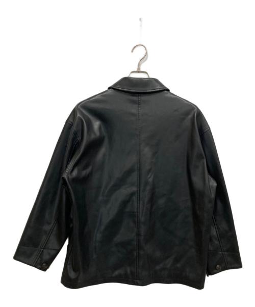 MACPHEE（マカフィー）MACPHEE (マカフィー) レザーライク カバーオール ブラック サイズ:36の古着・服飾アイテム