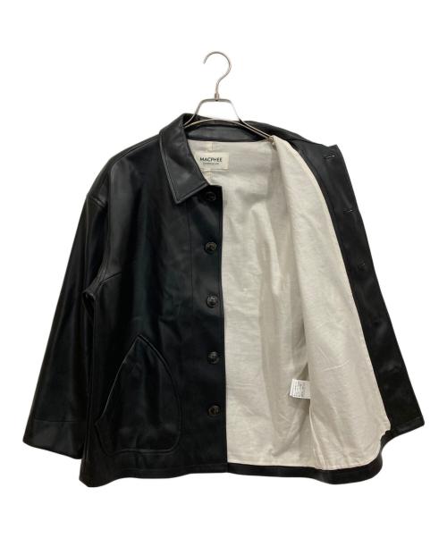 MACPHEE（マカフィー）MACPHEE (マカフィー) レザーライク カバーオール ブラック サイズ:36の古着・服飾アイテム