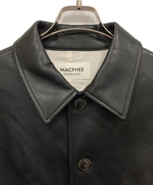 MACPHEE（マカフィー）MACPHEE (マカフィー) レザーライク カバーオール ブラック サイズ:36の古着・服飾アイテム