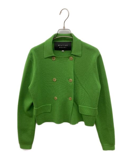 BEATING HEART（ビーティングハート）BEATING HEART (ビーティングハート) Knit jacket　ニットジャケット グリーン サイズ:2の古着・服飾アイテム
