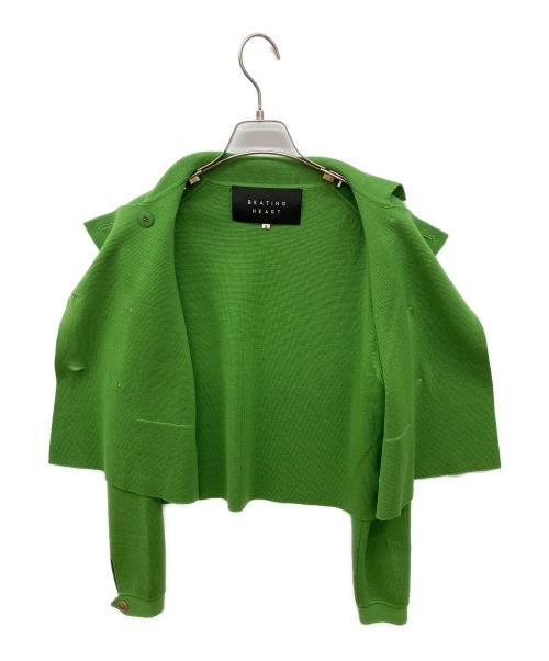 BEATING HEART（ビーティングハート）BEATING HEART (ビーティングハート) Knit jacket　ニットジャケット グリーン サイズ:2の古着・服飾アイテム