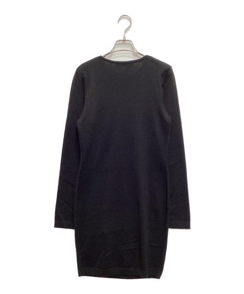 LOVE MOSCHINO（ラブモスキーノ）LOVE MOSCHINO (ラブモスキーノ) インターシャニットワンピース ブラック サイズ:40の古着・服飾アイテム