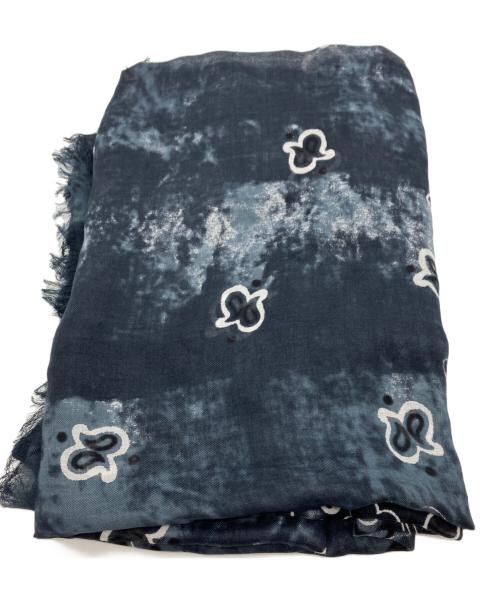 destin（デスティン）destin (デスティン) ハンドプリントバンダナストール　AP STUDIO取扱 ネイビー サイズ:136×132の古着・服飾アイテム