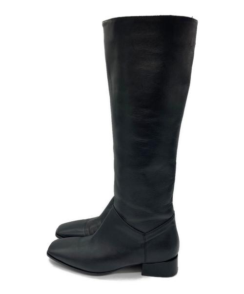 FABIO RUSCONI（ファビオルスコーニ）FABIO RUSCONI (ファビオルスコーニ) スクエアトゥロングブーツ ブラック サイズ:35の古着・服飾アイテム
