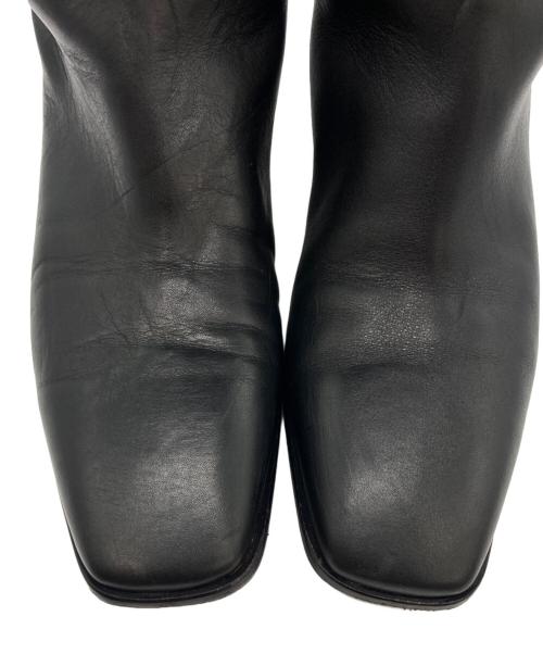 FABIO RUSCONI（ファビオルスコーニ）FABIO RUSCONI (ファビオルスコーニ) スクエアトゥロングブーツ ブラック サイズ:35の古着・服飾アイテム
