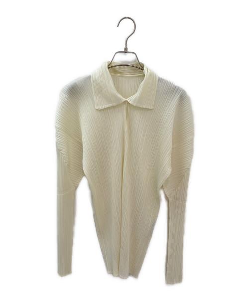 ISSEY MIYAKE（イッセイミヤケ）ISSEY MIYAKE (イッセイミヤケ) プリーツスキッパーシャツ ライトイエロー サイズ:Lの古着・服飾アイテム