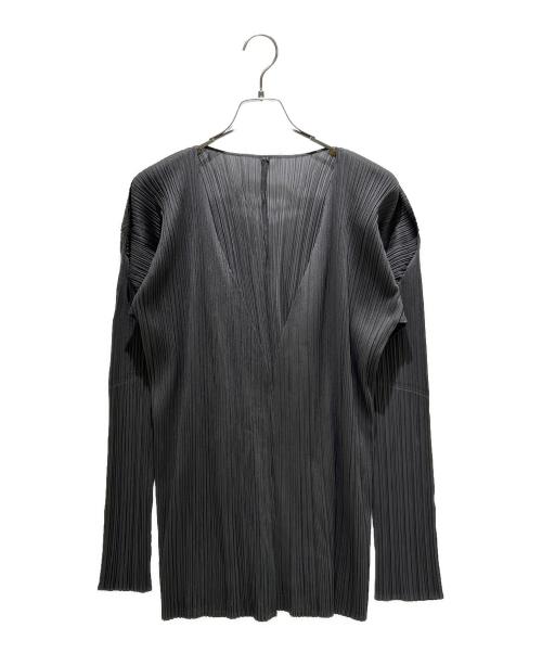 PLEATS PLEASE（プリーツプリーズ）PLEATS PLEASE (プリーツプリーズ) プリーツカーディガン PP04-JO607 ダークグレー サイズ:3の古着・服飾アイテム