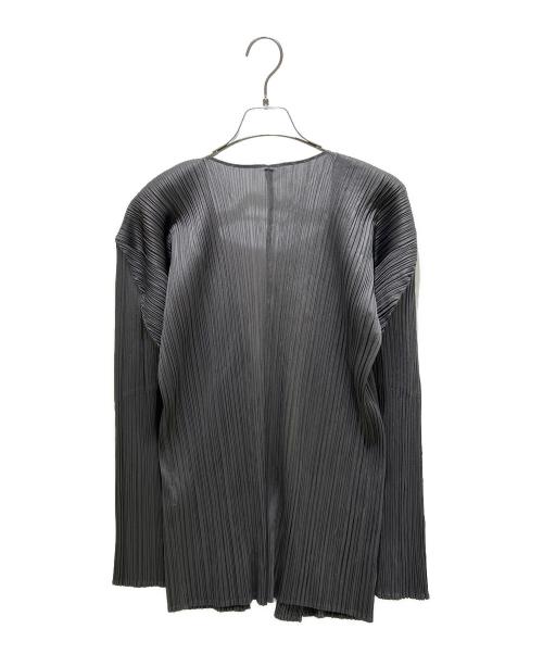 PLEATS PLEASE（プリーツプリーズ）PLEATS PLEASE (プリーツプリーズ) プリーツカーディガン PP04-JO607 ダークグレー サイズ:3の古着・服飾アイテム