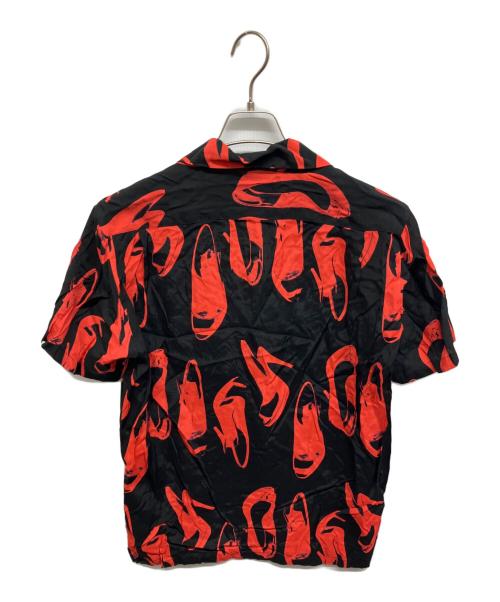 Aloha Blossom（アロハブロッサム）Aloha Blossom (アロハブロッサム) アロハシャツ ブラック×レッド サイズ:40の古着・服飾アイテム