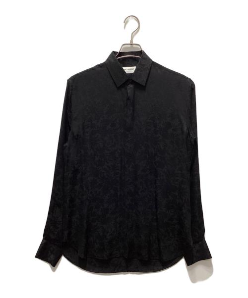 Saint Laurent Paris（サンローランパリ）Saint Laurent Paris (サンローランパリ) フローラルジャガードシルクシャツ ブラック サイズ:36の古着・服飾アイテム