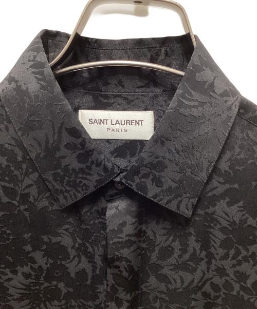 Saint Laurent Paris（サンローランパリ）Saint Laurent Paris (サンローランパリ) フローラルジャガードシルクシャツ ブラック サイズ:36の古着・服飾アイテム