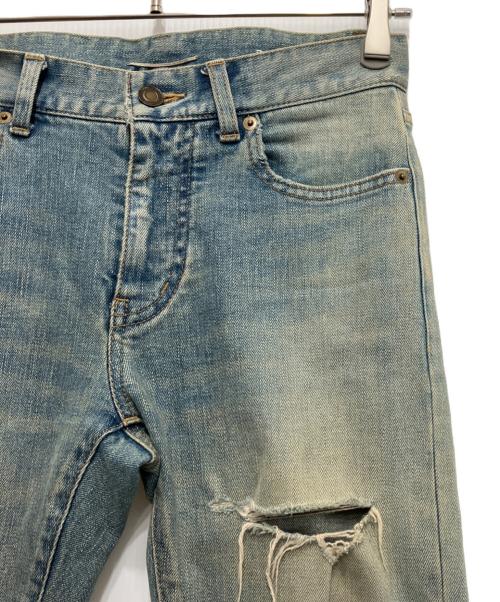 Saint Laurent Paris（サンローランパリ）Saint Laurent Paris (サンローランパリ) デストロイスキニーデニムパンツ ライトインディゴ サイズ:W26の古着・服飾アイテム