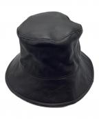 kijima takayukiキジマタカユキ）の古着「レザーバケットハット」｜ブラック