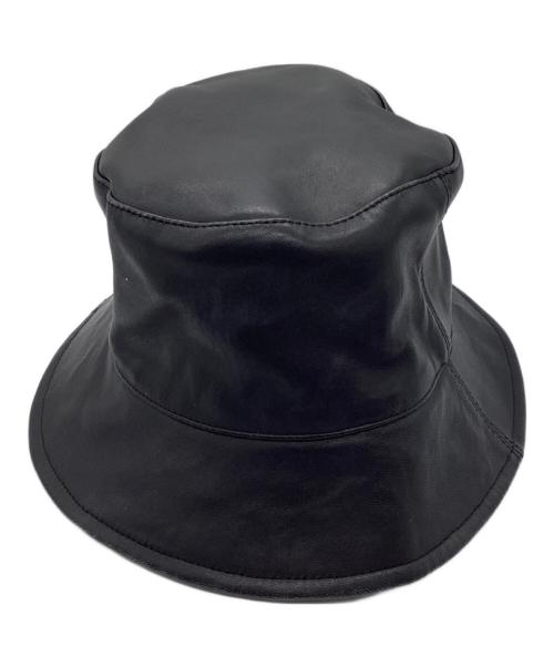 kijima takayuki（キジマタカユキ）KIJIMA TAKAYUKI (キジマタカユキ) レザーバケットハット ブラックの古着・服飾アイテム