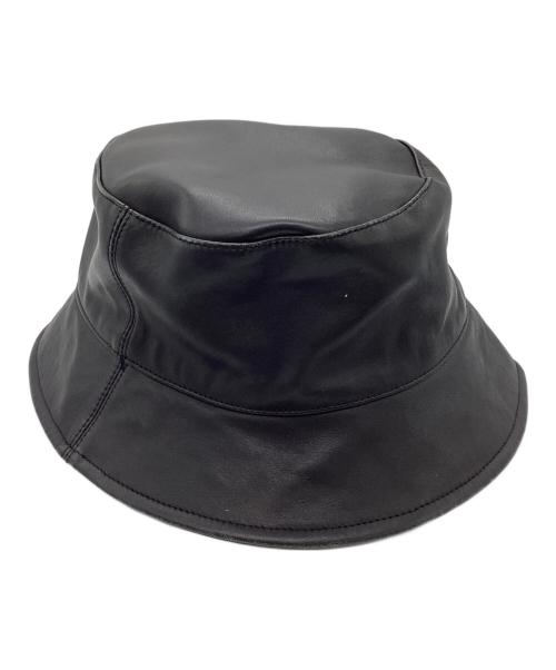 kijima takayuki（キジマタカユキ）KIJIMA TAKAYUKI (キジマタカユキ) レザーバケットハット ブラックの古着・服飾アイテム