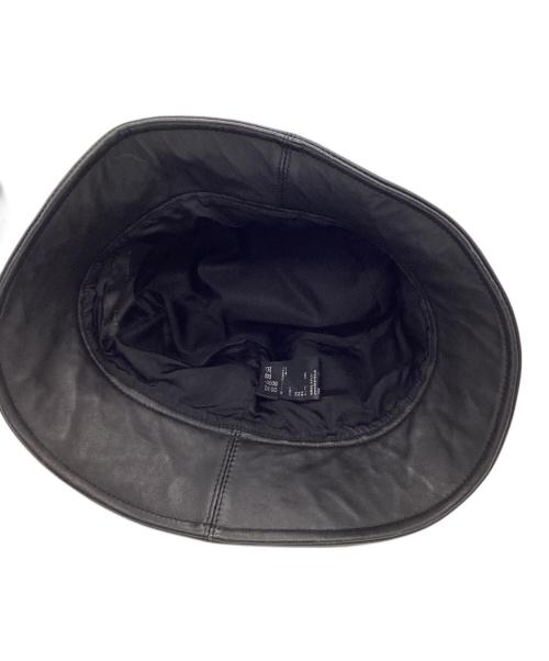kijima takayuki（キジマタカユキ）KIJIMA TAKAYUKI (キジマタカユキ) レザーバケットハット ブラックの古着・服飾アイテム