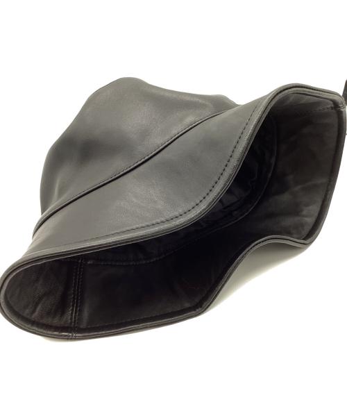 kijima takayuki（キジマタカユキ）KIJIMA TAKAYUKI (キジマタカユキ) レザーバケットハット ブラックの古着・服飾アイテム