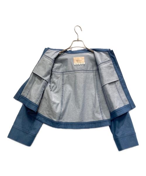 Maglie le cassetto（マーリエ ル カセット）Maglie le cassetto (マーリエ ル カセット) パールボタンGジャン ブルー サイズ:Mの古着・服飾アイテム