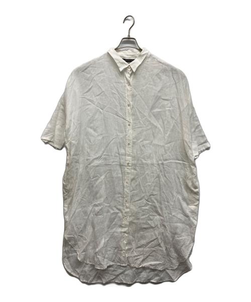 mizuiro-ind（ミズイロインド）mizuiro-ind (ミズイロインド) リネンシャツワンピース ホワイト サイズ:Freeの古着・服飾アイテム