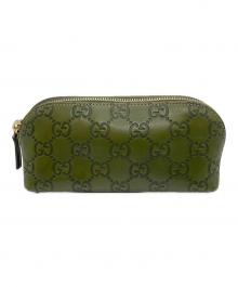 GUCCI（グッチ）の古着「GGロゴエンボスポーチ」｜グリーン