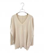 MUSE de Deuxieme Classeミューズ ドゥーズィエム クラス）の古着「Diner B Vネックプルオーバー」｜ベージュ