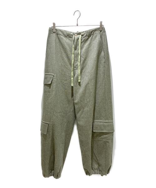 DRAWER（ドゥロワー）DRAWER (ドゥロワー) ヘリンボーンカーゴパンツ オリーブ サイズ:36の古着・服飾アイテム
