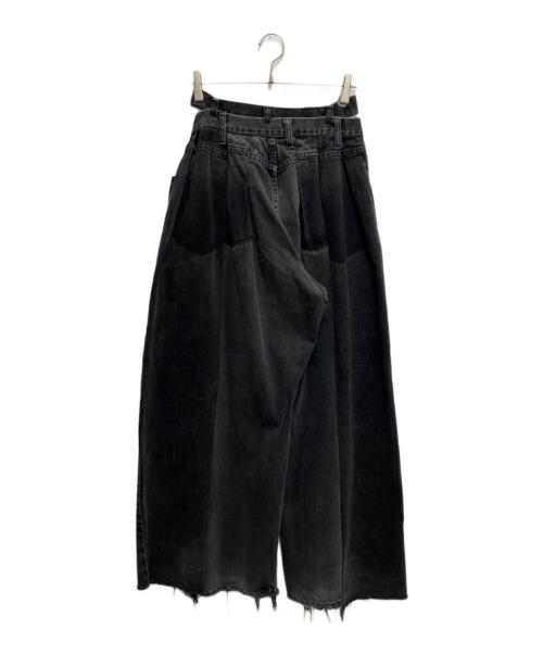 77circa（ナナナナサーカ）77circa Curensology (カレンソロジー) circa make double west belt buggy denim pants(サーカメイクダブルウエストベルトバギーデニムパンツ) ブラック サイズ:不明の古着・服飾アイテム