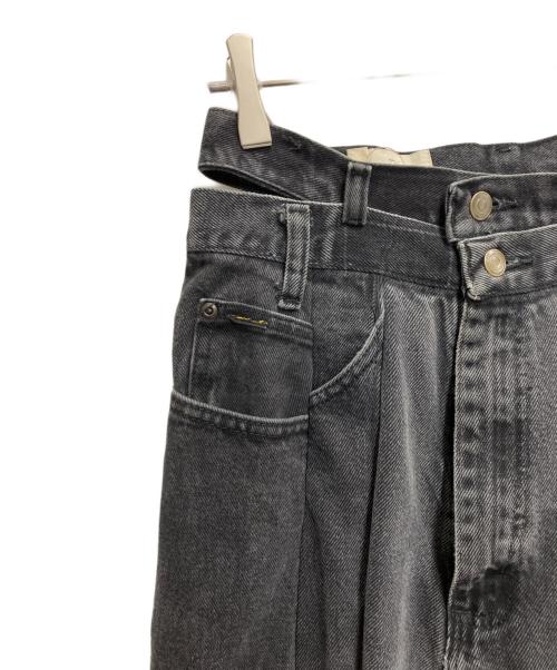 77circa（ナナナナサーカ）77circa Curensology (カレンソロジー) circa make double west belt buggy denim pants(サーカメイクダブルウエストベルトバギーデニムパンツ) ブラック サイズ:不明の古着・服飾アイテム