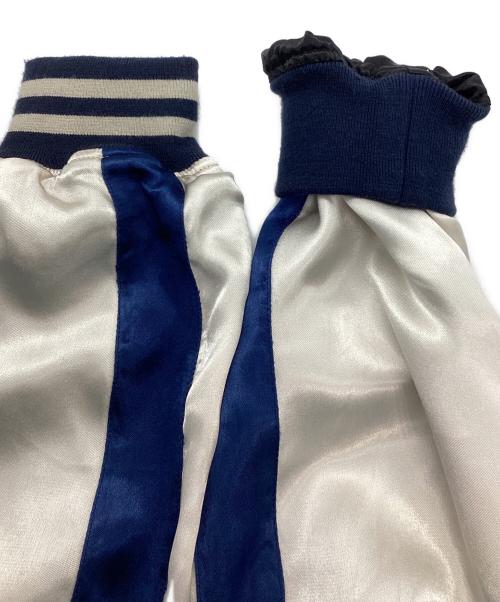 Schott（ショット）Schott (ショット) RAYON SUKA ASING JACKET ブルー×ホワイト サイズ:Mの古着・服飾アイテム