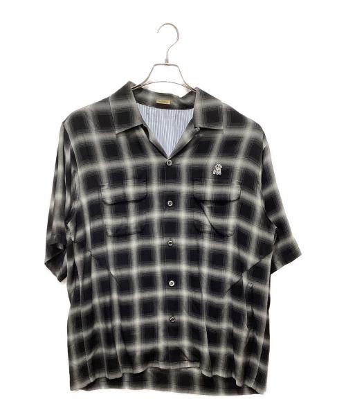 The shepherd UNDERCOVER（ザシェパード アンダーカバー）The shepherd UNDERCOVER (ザシェパード アンダーカバー) オープンカラーシャツ ブラック×ホワイト サイズ:3の古着・服飾アイテム