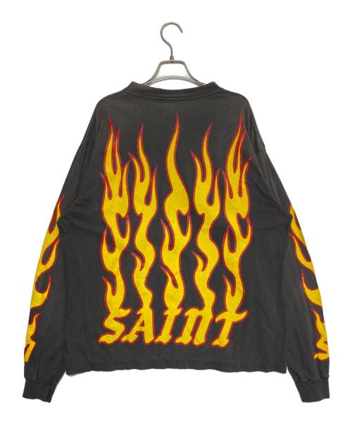 SAINT MICHAEL（セントマイケル）SAINT MICHAEL (セントマイケル) LS TEE / SOUL ON FIRE ブラック×レッド サイズ:Lの古着・服飾アイテム