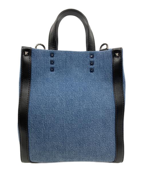 VALENTINO GARAVANI（ヴァレンティノ・ガラヴァーニ）VALENTINO GARAVANI (ヴァレンティノ・ガラヴァーニ) 2WAYスタッズショルダーバッグ インディゴの古着・服飾アイテム