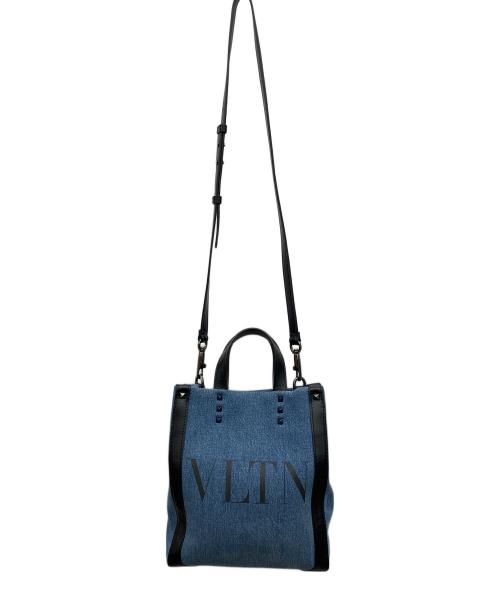 VALENTINO GARAVANI（ヴァレンティノ・ガラヴァーニ）VALENTINO GARAVANI (ヴァレンティノ・ガラヴァーニ) 2WAYスタッズショルダーバッグ インディゴの古着・服飾アイテム