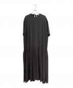 BLAMINKブラミンク）の古着「シルククルーネックバックリボンワンピース」｜ブラック