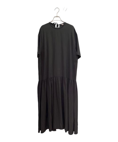 BLAMINK（ブラミンク）BLAMINK (ブラミンク) シルククルーネックバックリボンワンピース ブラック サイズ:36の古着・服飾アイテム