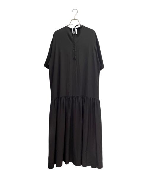 BLAMINK（ブラミンク）BLAMINK (ブラミンク) シルククルーネックバックリボンワンピース ブラック サイズ:36の古着・服飾アイテム