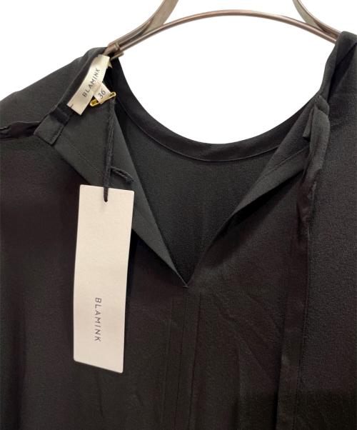BLAMINK（ブラミンク）BLAMINK (ブラミンク) シルククルーネックバックリボンワンピース ブラック サイズ:36の古着・服飾アイテム