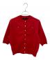 CABAN（キャバン）の古着「ファインポリエステル ハーフスリーブポケットカーディガン」｜レッド