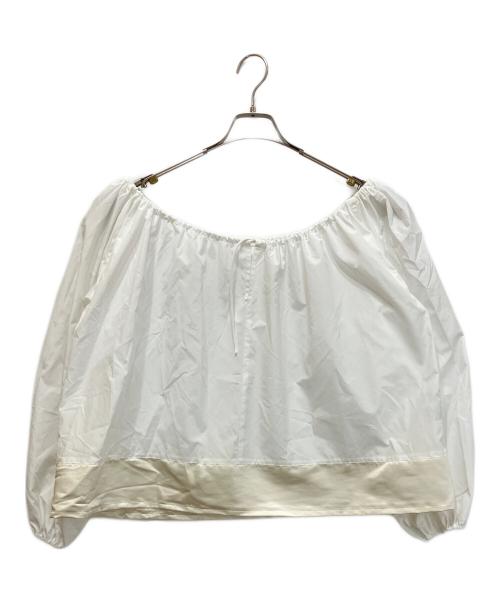 pois（ポワ）pois (ポワ) ギャザー2WAYブラウス ホワイト サイズ:freeの古着・服飾アイテム