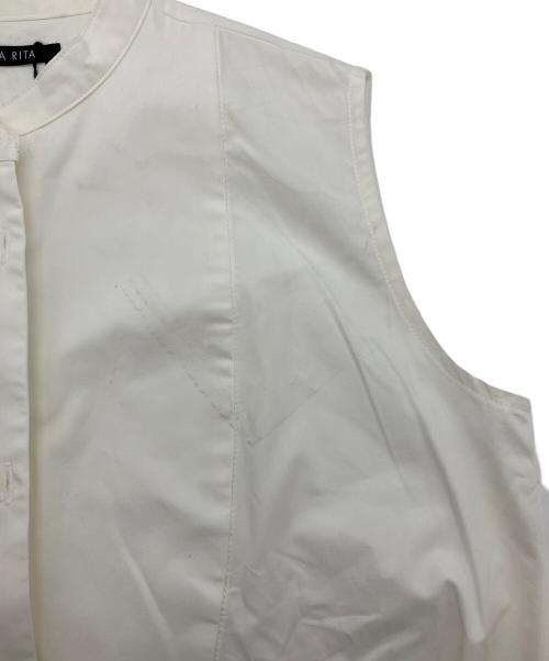 KEINA RITA（ケイナ リタ）KEINA RITA (ケイナ リタ) バンドカラープルオーバーシャツ ホワイト サイズ:36の古着・服飾アイテム