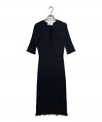 Mame Kurogouchiマメクロゴウチ）の古着「Geometric Ribbed Knitted Dress」｜ブラック