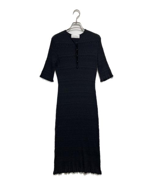 Mame Kurogouchi（マメクロゴウチ）Mame Kurogouchi (マメクロゴウチ) Geometric Ribbed Knitted Dress ブラック サイズ:1の古着・服飾アイテム