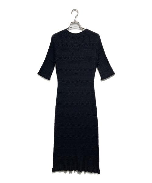 Mame Kurogouchi（マメクロゴウチ）Mame Kurogouchi (マメクロゴウチ) Geometric Ribbed Knitted Dress ブラック サイズ:1の古着・服飾アイテム