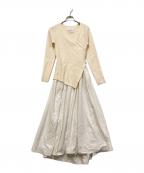 LAGUNA MOONラグナムーン）の古着「アシンメトリーニットドッキングワンピース」｜アイボリー