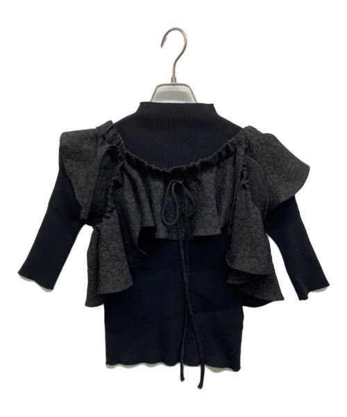 furfur（ファーファー）FURFUR (ファーファー) ニットレイヤードセットワンピース ブラック サイズ:Freeの古着・服飾アイテム