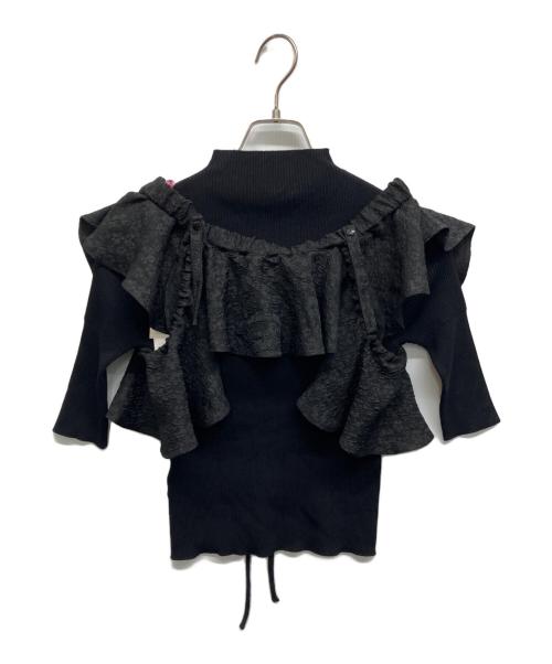 furfur（ファーファー）FURFUR (ファーファー) ニットレイヤードセットワンピース ブラック サイズ:Freeの古着・服飾アイテム