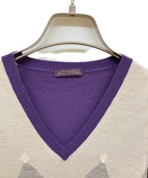 BALLANTYNE（バランタイン）BALLANTYNE (バランタイン) カシミヤニットベスト パープル サイズ:44の古着・服飾アイテム