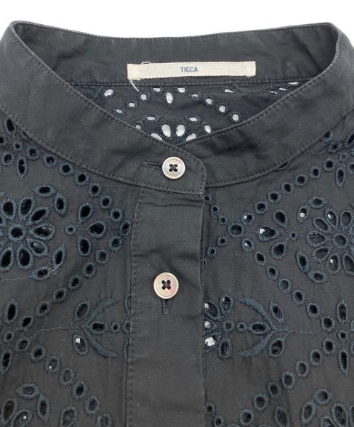 ticca（ティッカ）ticca (ティッカ) UNITED ARROWS (ユナイテッドアローズ) カットワークワンピース ブラック サイズ:Freeの古着・服飾アイテム