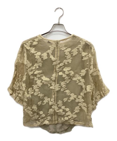 CLANE（クラネ）CLANE (クラネ) バルジ フラワー ジャガード ブラウス ベージュ サイズ:2の古着・服飾アイテム