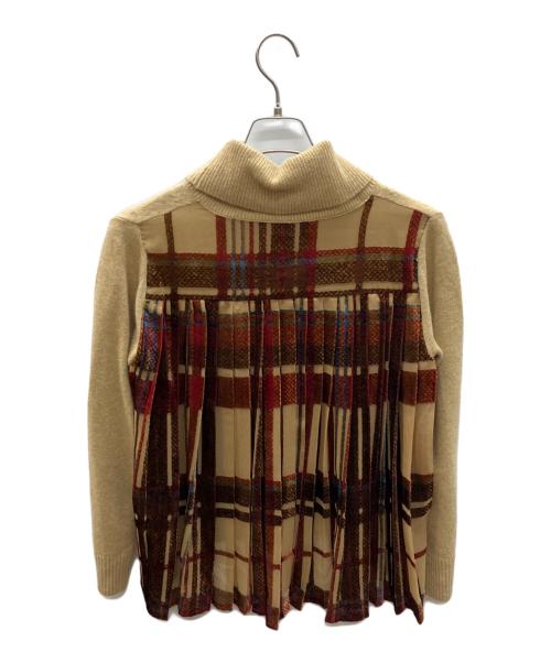 sacai（サカイ）sacai (サカイ) バックフレアタートルネックニット ベージュ サイズ:1の古着・服飾アイテム